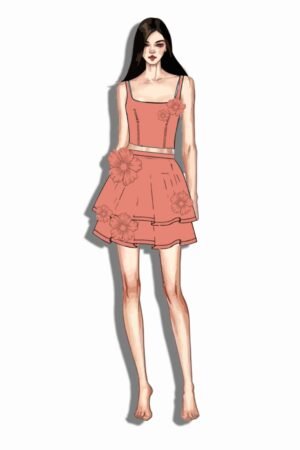 Floral Appliqué Two-Piece Set