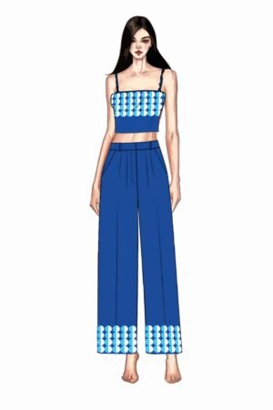 Printed Bandeau & Wide-Leg Trouser Set